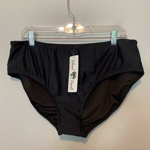 NWT Island Pearls Black Bikini Brief Bottom Sz 22